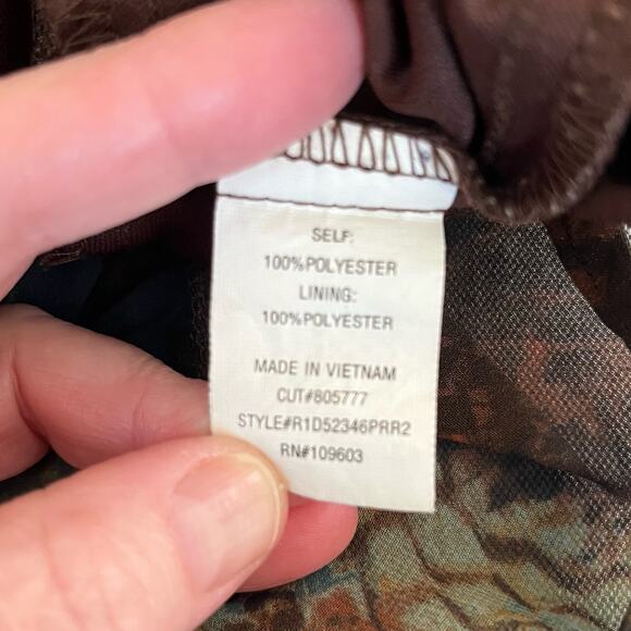 Rabbit Designs Beaded Multicolor Brown Printed Sleeveless Mini Sheath Dress 6/SM - Picture 11 of 15